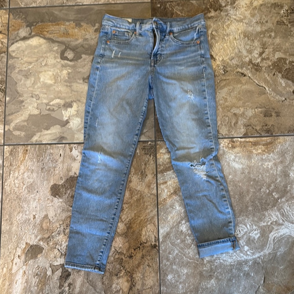GAP Blue Boyfriend Jeans with Distressed Details